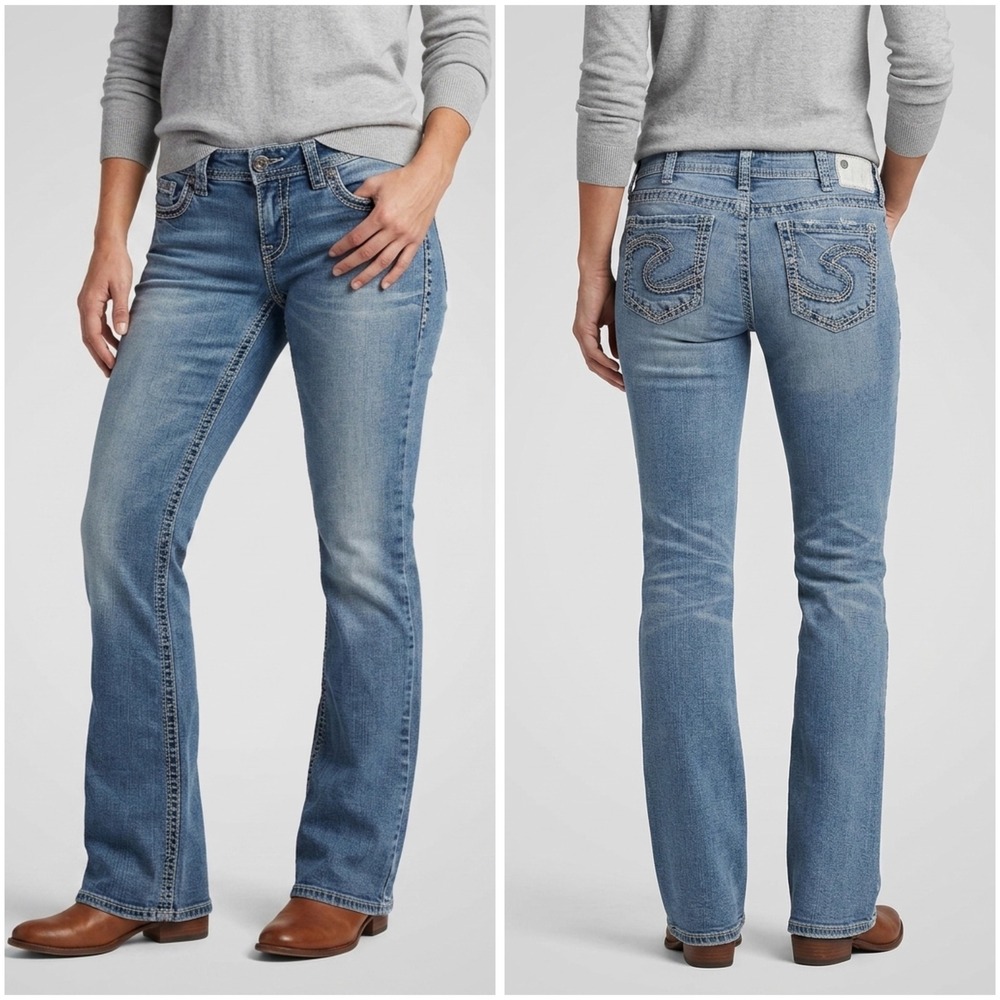 Silver Jeans Co Aiko Mid Bootcut Jeans Medium Wash‎ Blue W32 L32 L83717SAI240